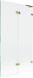Mexen Lunar L, kétszárnyú kádparaván jobb oldali 100 x 150 cm, átlátszó üveg, fényes arany, 897L-100-100-50-00-P (897L-100-100-50-00-P)