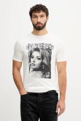 Guess pamut póló bézs, nyomott mintás, M5BI53 KBW41 - bézs S