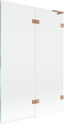 Mexen Lunar L, kétszárnyú kádparaván jobb oldali 120 x 150 cm, átlátszó üveg, matt réz, 897L-120-100-65-00-P (897L-120-100-65-00-P)