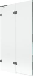 Mexen Lunar L, kétszárnyú kádparaván bal oldali 100 x 150 cm, átlátszó üveg, grafit, 897L-100-100-95-00-L (897L-100-100-95-00-L)
