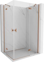 Mexen Mist-H Duo, 2 szárnyú, zsanéros zuhanykabin 80 x 95 cm, átlátszó üveg, matt rézprofil, 8A5-080L-095P-65-00 (8A5-080L-095P-65-00)