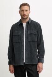 Calvin Klein kordbársony ing galléros, sötétkék, relaxed, LV04RD106G - sötétkék S