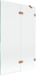 Mexen Lunar, kétszárnyú kádparaván jobb oldali 110 x 150 cm, átlátszó üveg, matt réz, 897-110-100-65-00-P (897-110-100-65-00-P)