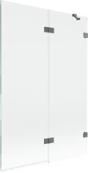 Mexen Lunar, kétszárnyú kádparaván jobb oldali 120 x 150 cm, átlátszó üveg, grafit, 897-120-100-95-00-P (897-120-100-95-00-P)
