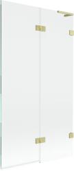 Mexen Lunar L, kétszárnyú kádparaván jobb oldali 100 x 150 cm, átlátszó üveg, matt arany, 897L-100-100-55-00-P (897L-100-100-55-00-P)
