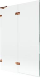 Mexen Lunar L, kétszárnyú kádparaván bal oldali 120 x 150 cm, átlátszó üveg, rozéarany, 897L-120-100-60-00-L (897L-120-100-60-00-L)