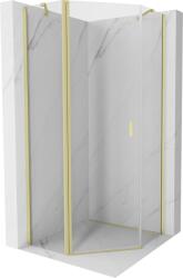 Mexen Mist, ötszögletű zsanéros zuhanykabin 80 x 80 cm, átlátszó üveg, matt arany profil, 8A8-080-080-55-00 (8A8-080-080-55-00)