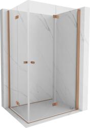 Mexen Mist-F Duo, összecsukható zuhanykabin 85 x 110 cm, átlátszó, szálcsiszolt réz - 8A6-085L-110P-65-00 (8A6-085L-110P-65-00)