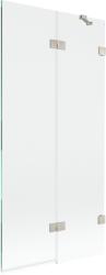 Mexen Lunar, kétszárnyú kádparaván jobb oldali 90 x 150 cm, átlátszó üveg, szálcsiszolt acél, 897-090-100-97-00-P (897-090-100-97-00-P)