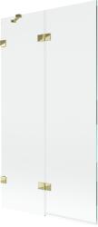 Mexen Lunar, kétszárnyú kádparaván bal oldali 100 x 150 cm, átlátszó üveg, fényes arany, 897-100-100-50-00-L (897-100-100-50-00-L)
