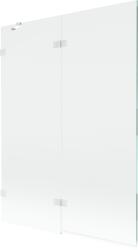 Mexen Lunar, kétszárnyú kádparaván bal oldali 130 x 150 cm, átlátszó üveg, fehér, 897-130-100-20-00-L (897-130-100-20-00-L)