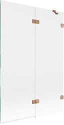 Mexen Lunar, kétszárnyú kádparaván jobb oldali 120 x 150 cm, átlátszó üveg, matt réz, 897-120-100-65-00-P (897-120-100-65-00-P)