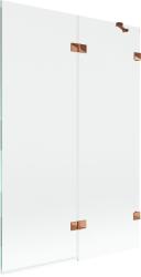 Mexen Lunar, kétszárnyú kádparaván jobb oldali 120 x 150 cm, átlátszó üveg, rozéarany, 897-120-100-60-00-P (897-120-100-60-00-P)