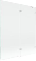 Mexen Lunar, kétszárnyú kádparaván jobb oldali 140 x 150 cm, átlátszó üveg, fehér, 897-140-100-20-00-P (897-140-100-20-00-P)