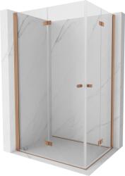 Mexen Mist-F Duo, összecsukható zuhanykabin 80 x 75 cm, átlátszó, szálcsiszolt réz - 8A6-080L-075P-65-00 (8A6-080L-075P-65-00)