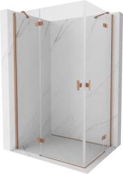 Mexen Mist-H Duo, 2 szárnyú, zsanéros zuhanykabin 120 x 75 cm, átlátszó üveg, matt rézprofil, 8A5-120L-075P-65-00 (8A5-120L-075P-65-00)