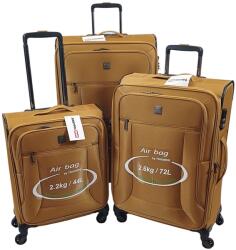 Touareg három részes mustár négykerekű bőröndszett AIR6932-3db Mustár - taskaweb