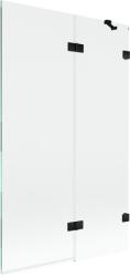 Mexen Lunar, kétszárnyú kádparaván jobb oldali 110 x 150 cm, átlátszó üveg, matt fekete, 897-110-100-70-00-P (897-110-100-70-00-P)