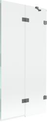 Mexen Lunar, kétszárnyú kádparaván jobb oldali 90 x 150 cm, átlátszó üveg, grafit, 897-090-100-95-00-P (897-090-100-95-00-P)