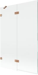 Mexen Lunar, kétszárnyú kádparaván bal oldali 120 x 150 cm, átlátszó üveg, matt réz, 897-120-100-65-00-L (897-120-100-65-00-L)