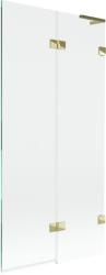 Mexen Lunar L, kétszárnyú kádparaván jobb oldali 90 x 150 cm, átlátszó üveg, fényes arany, 897L-090-100-50-00-P (897L-090-100-50-00-P)