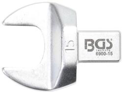 BGS technic Villásfej nyomatékkulcshoz | 15 mm | Befogó 9 x 12 mm - BGS 6900-15 (BGS 6900-15)