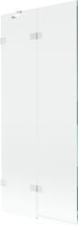 Mexen Lunar, kétszárnyú kádparaván bal oldali 80 x 150 cm, átlátszó üveg, fehér, 897-080-100-20-00-L (897-080-100-20-00-L)