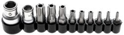 BGS technic Behajtófej készlet | Külső hatszögletű 10 mm (1/4")/10 mm (3/8") | T-profil (Torx) furattal | 11 darabos - BGS 786 (BGS 786)