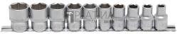 BGS technic Dugókulcskészlet, hatszögletű | 12, 5 mm (1/2") | coll méretek | 10 darabos - BGS 9113 (BGS 9113)