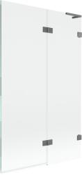 Mexen Lunar L, kétszárnyú kádparaván jobb oldali 110 x 150 cm, átlátszó üveg, grafit, 897L-110-100-95-00-P (897L-110-100-95-00-P)