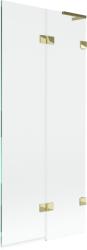 Mexen Lunar L, kétszárnyú kádparaván jobb oldali 80 x 150 cm, átlátszó üveg, fényes arany, 897L-080-100-50-00-P (897L-080-100-50-00-P)