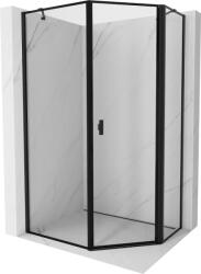 Mexen Mist, ötszögletű zuhanykabin, jobb oldali 80 x 100 cm, átlátszó üveg-fekete keret, 8A8-080-100-70-70-P (8A8-080-100-70-70-P)