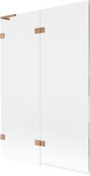 Mexen Lunar L, kétszárnyú kádparaván bal oldali 120 x 150 cm, átlátszó üveg, matt réz, 897L-120-100-65-00-L (897L-120-100-65-00-L)