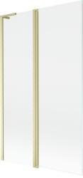 Mexen Mist L, kétszárnyú kádparaván 110 x 150 cm, átlátszó üveg, matt arany profil, 8A9L-110-011-55-00 (8A9L-110-011-55-00)