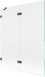 Mexen Lunar, kétszárnyú kádparaván bal oldali 140 x 150 cm, átlátszó üveg, grafit, 897-140-100-66-00-L (897-140-100-66-00-L)