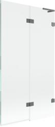 Mexen Lunar L, kétszárnyú kádparaván jobb oldali 100 x 150 cm, átlátszó üveg, grafit, 897L-100-100-95-00-P (897L-100-100-95-00-P)