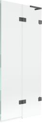 Mexen Lunar L, kétszárnyú kádparaván jobb oldali 80 x 150 cm, átlátszó üveg, grafit, 897L-080-100-66-00-P (897L-080-100-66-00-P)