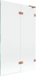 Mexen Lunar L, kétszárnyú kádparaván jobb oldali 110 x 150 cm, átlátszó üveg, matt réz, 897L-110-100-65-00-P (897L-110-100-65-00-P)
