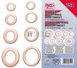 BGS technic Tömítőgyűrű-készlet | Vörösréz | coll méretek | Olajleeresztő csavarok | 75 darabos - BGS 8144 (BGS 8144)