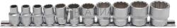 BGS technic Dugókulcskészlet, tizenkétszögletű | 10 mm (3/8") | coll méretek | 11 darabos - BGS 9112 (BGS 9112)