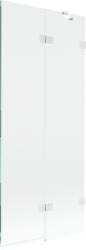Mexen Lunar, kétszárnyú kádparaván jobb oldali 80 x 150 cm, átlátszó üveg, fehér, 897-080-100-20-00-P (897-080-100-20-00-P)
