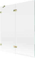 Mexen Lunar, kétszárnyú kádparaván bal oldali 140 x 150 cm, átlátszó üveg, fényes arany, 897-140-100-50-00-L (897-140-100-50-00-L)