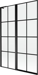 Mexen Mist L, kétszárnyú kádparaván, bal oldali 120 x 150 cm, fekete rács, fekete - 8A9L-120-011-70-77-L (8A9L-120-011-70-77-L)