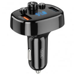 XO DESIGN BCC03 Bluetooth FM transmitter és autós töltő, fekete (2 x USB-A)