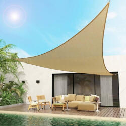 Pan-Italia Bézs vízáteresztő háromszög alakú napvitorla 3, 6x3, 6x3, 6 m (NVHDPE336H)