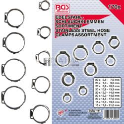 BGS technic Nemesacél tömlőbilincs-készlet készlet | Ø 5, 8 - 21 mm | 170 darabos - BGS 14115 (BGS 14115)