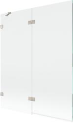 Mexen Lunar, kétszárnyú kádparaván bal oldali 140 x 150 cm, átlátszó üveg, szálcsiszolt acél, 897-140-100-97-00-L (897-140-100-97-00-L)