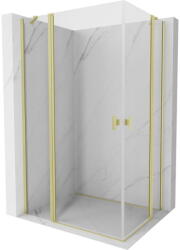 Mexen Mist Duo, 2 szárnyú zuhanykabin 110 x 100 cm, átlátszó üveg, matt arany, 8A4-110-100-55-00 (8A4-110-100-55-00)