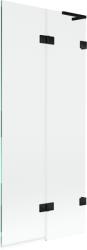 Mexen Lunar L, kétszárnyú kádparaván jobb oldali 80 x 150 cm, átlátszó üveg, matt fekete, 897L-080-100-70-00-P (897L-080-100-70-00-P)