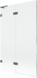 Mexen Lunar L, kétszárnyú kádparaván bal oldali 110 x 150 cm, átlátszó üveg, grafit, 897L-110-100-95-00-L (897L-110-100-95-00-L)